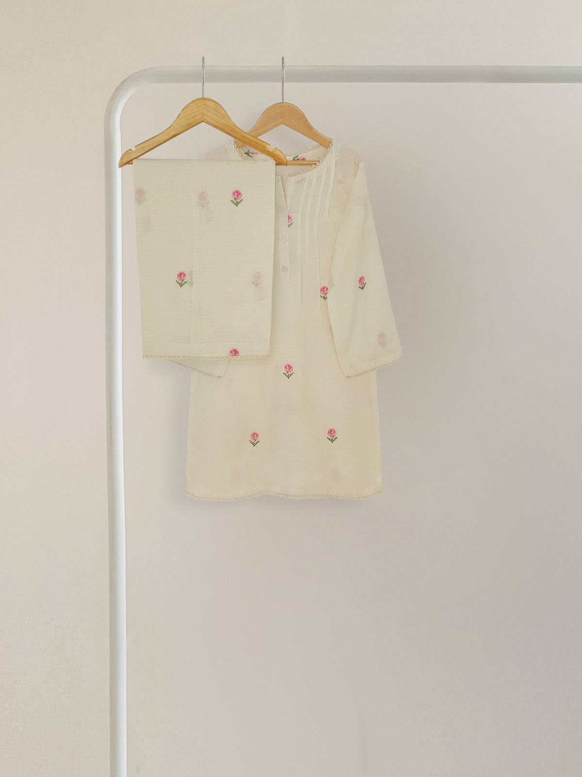 (KIDS) FINE JACQUARD EMBROIDERED SHIRT AND PANTS KD028 Main image