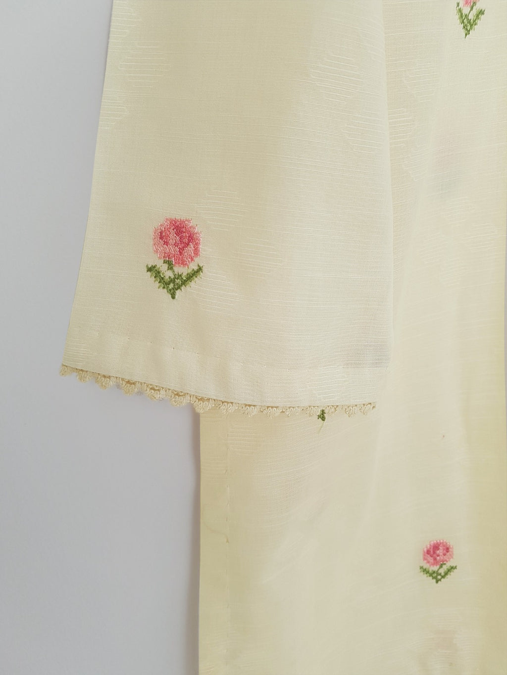 (KIDS) FINE JACQUARD EMBROIDERED SHIRT AND PANTS KD028