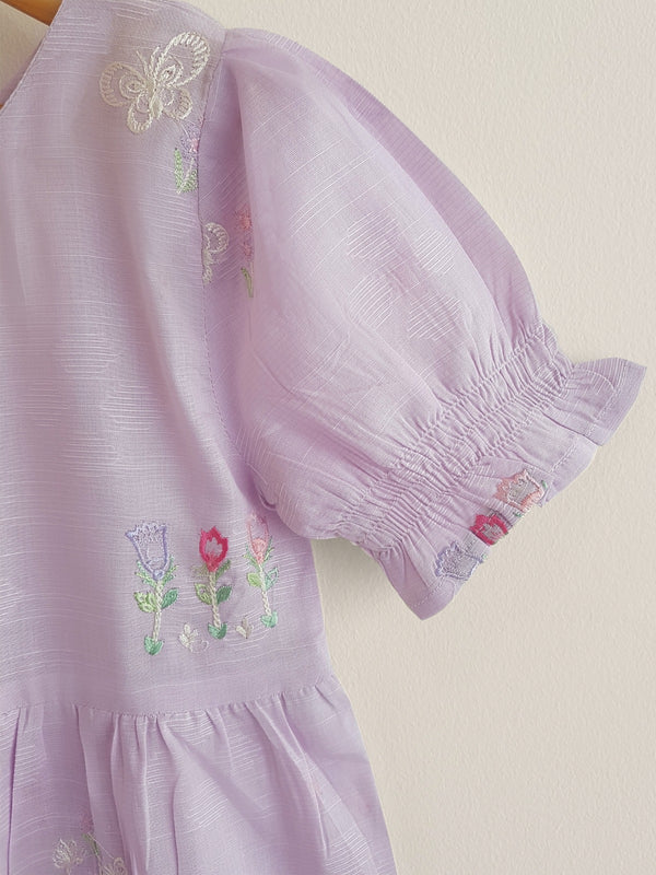 (KIDS) FINE JACQUARD EMBROIDERED FROCK KD027