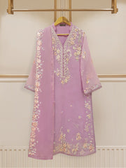 2 PIECE - PURE ORGANZA EMBROIDERED SUIT S108073