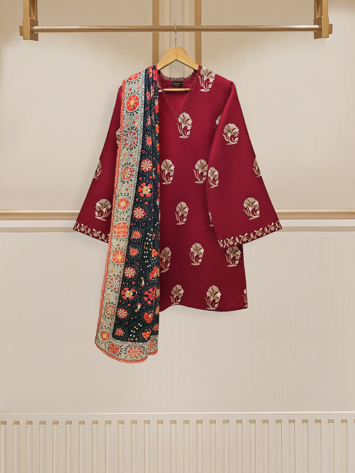 3 Piece - Embroidered Cambric Suit S110240