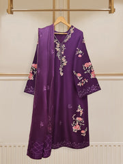 3 Piece - Pure Embroidered  Raw Silk Suit S110153