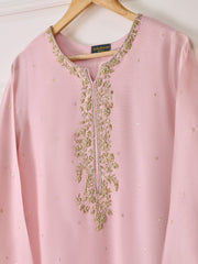 2 Piece - Pure Cotton Net Embroidered Suit S110421