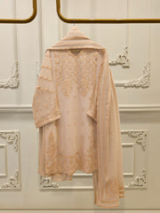 3 Piece - Pure Embroidered Cotton Net Suit S111997