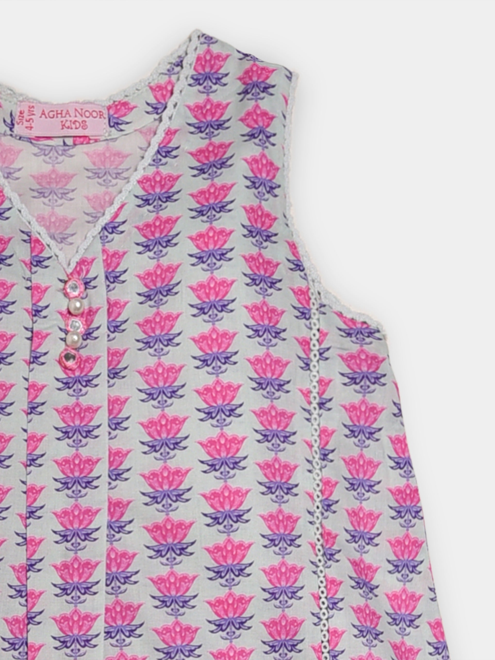 (Kids) - 2 Piece Digital Printed Lawn Suit FKD-037 Secondary image
