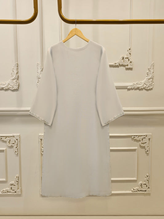 3 Piece - Pure Embroidered Cotton Net Suit S112100