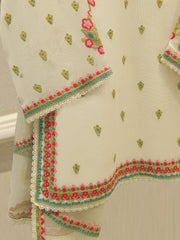 3 Piece - Pure Embroidered Cotton Net Suit S112187