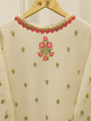 3 Piece - Pure Embroidered Cotton Net Suit S112187