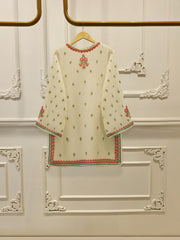 3 Piece - Pure Embroidered Cotton Net Suit S112187