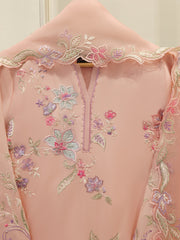 3 Piece- Pure Khadi Silk Embroidered Suit S112326