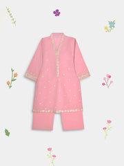 (Kids) 2 Piece - Embroidered Cambric Suit FKD-092