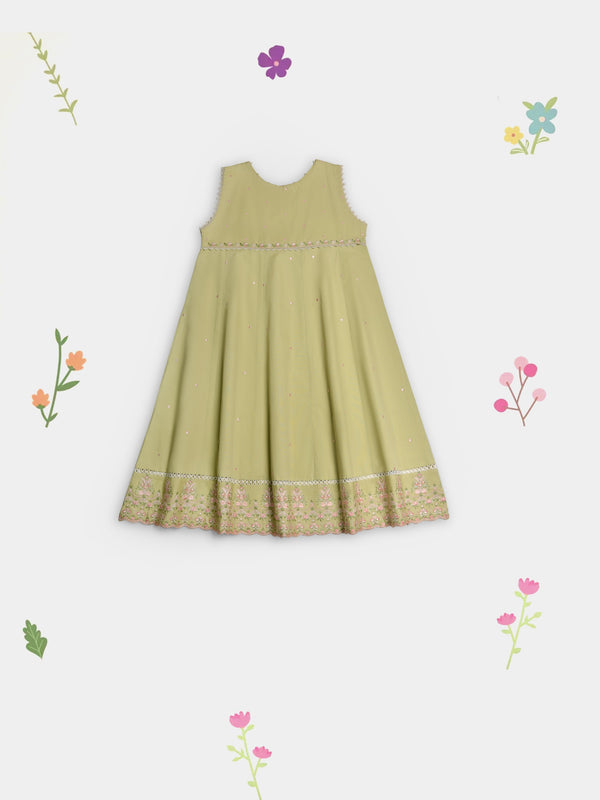 (Kids) 2 Piece - Embroidered Cambric Suit FKD-091