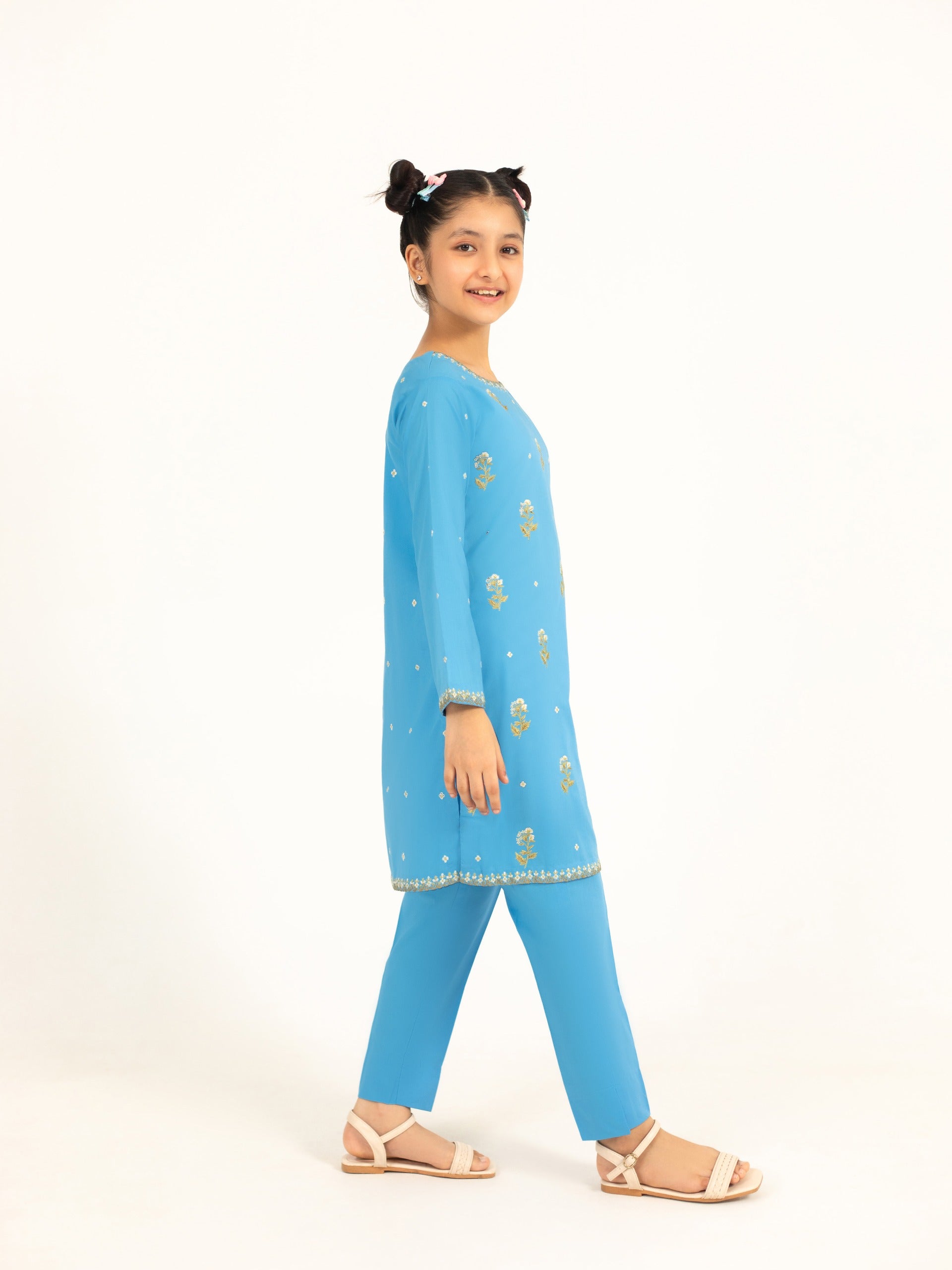 (Kids)  Embroidered Lawn Shirt KI00255 Secondary image