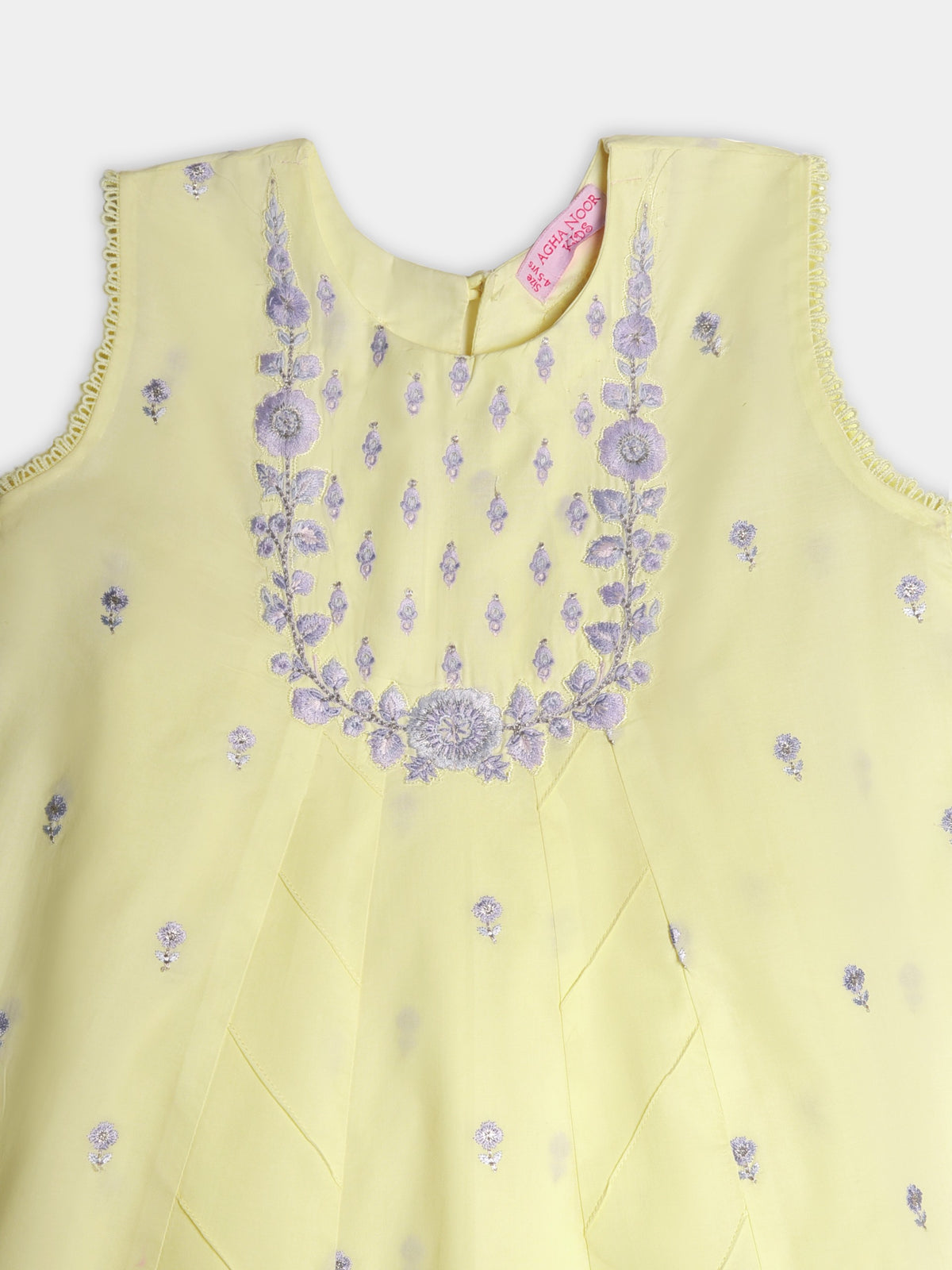 (Kids) 2 Piece - Embroidered Cambric Suit FKD-086