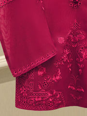 3 Piece - Pure Embroidered Cotton Net Suit S112428