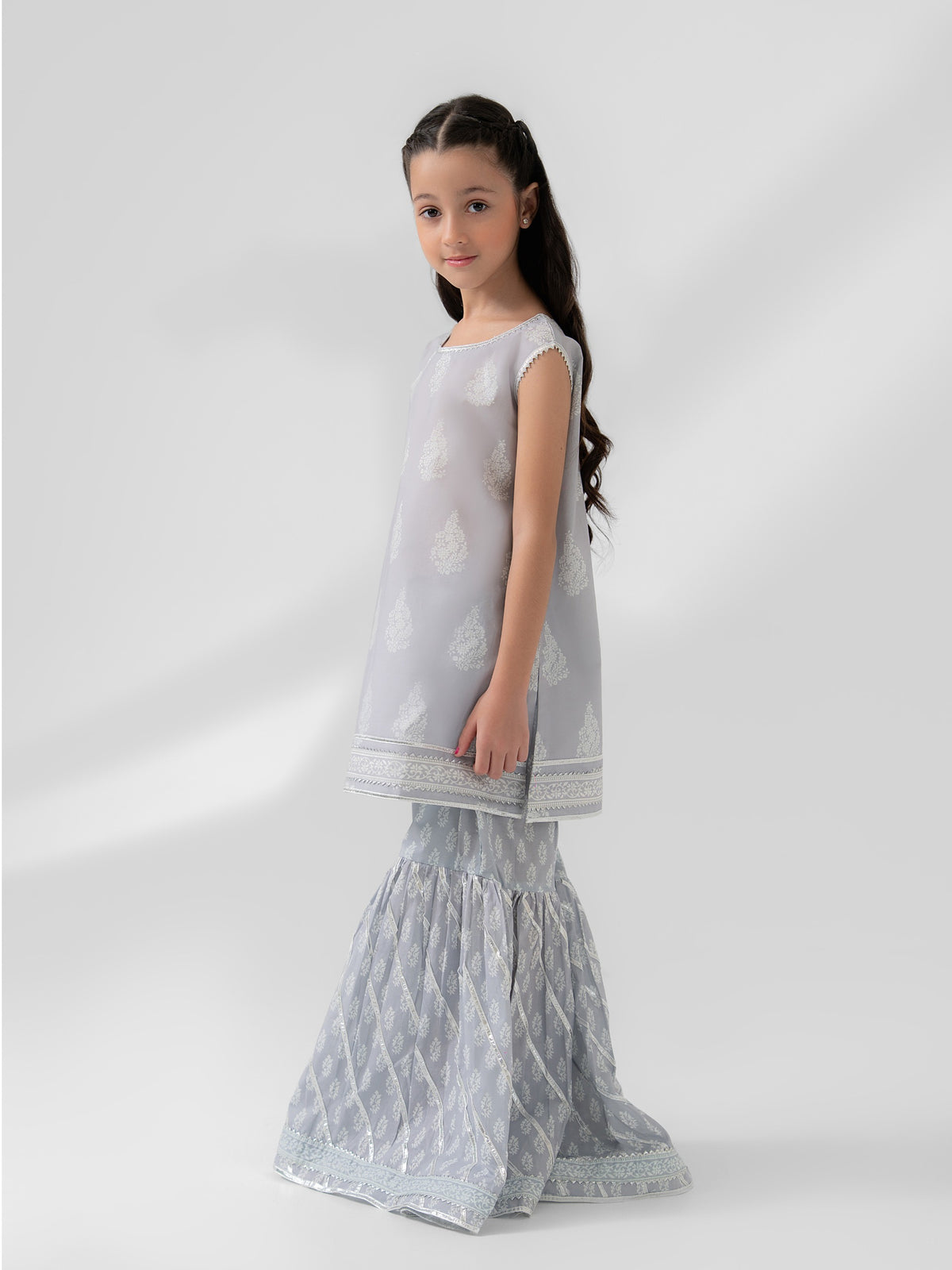 (Kids) 2 Piece - Printed Lawn Suit KD-034