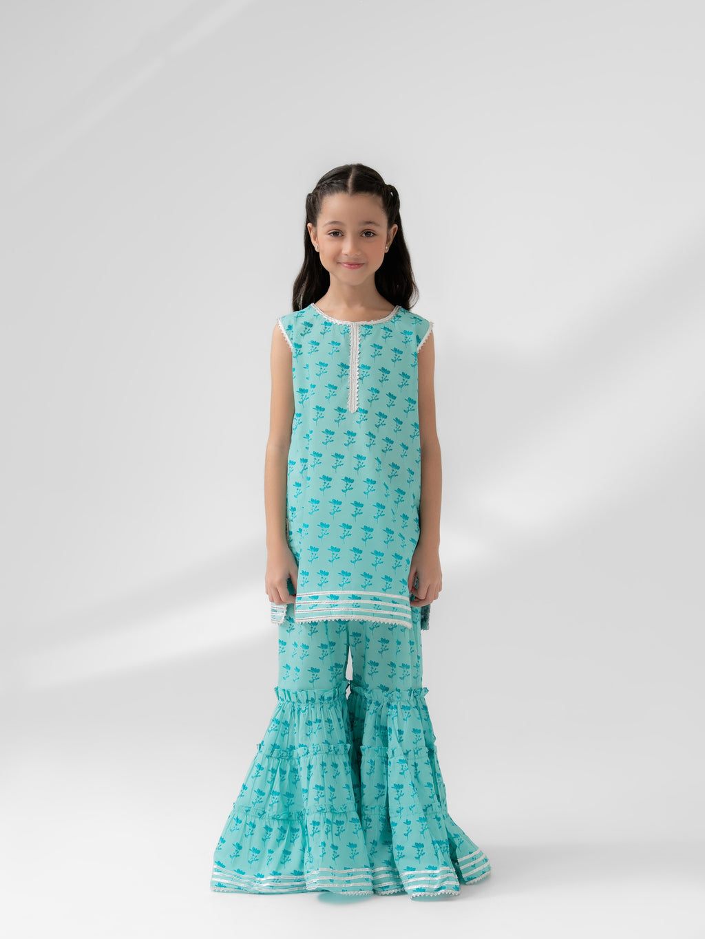 (Kids) 2 - Piece Printed Lawn Suit KD-035