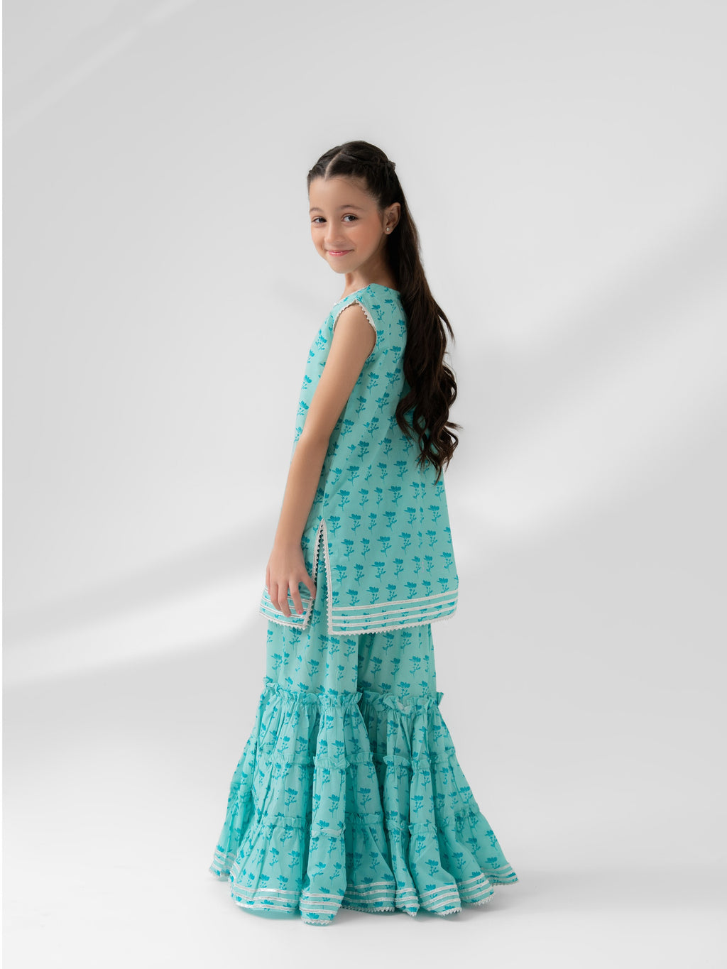 (Kids) 2 - Piece Printed Lawn Suit KD-035