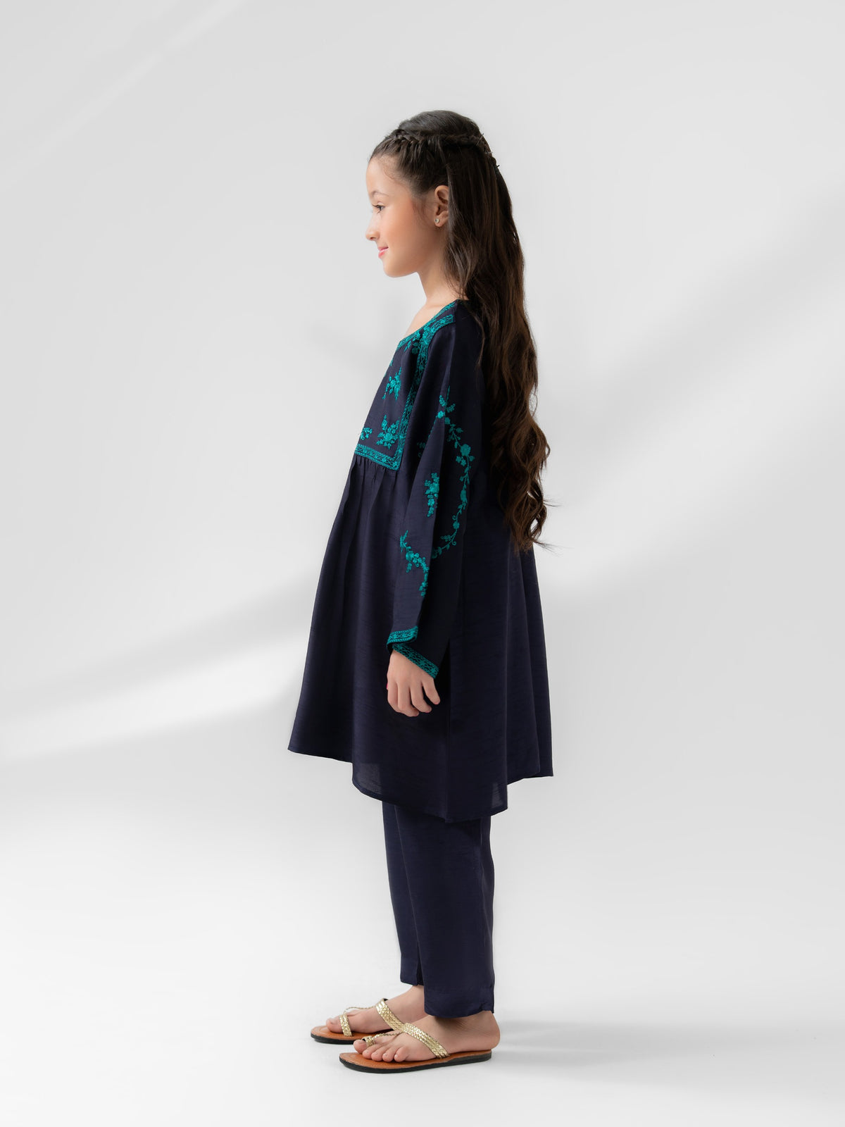 (Kids) Embroidered Korean Silk Shirt FKD-074 (Single Shirt)