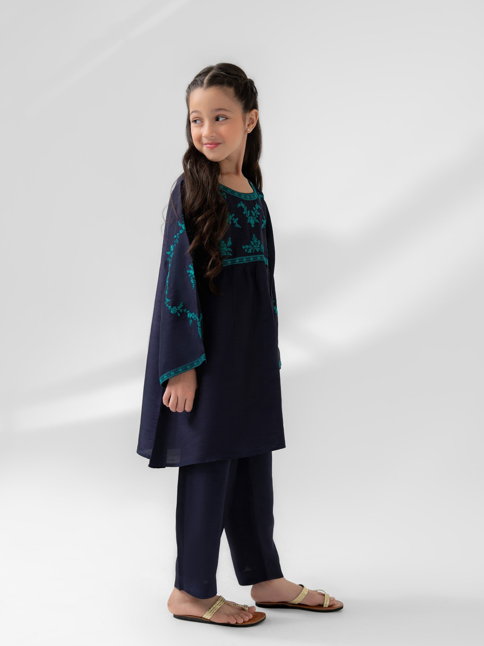 (Kids) Embroidered Korean Silk Shirt FKD-074 (Single Shirt) Secondary image