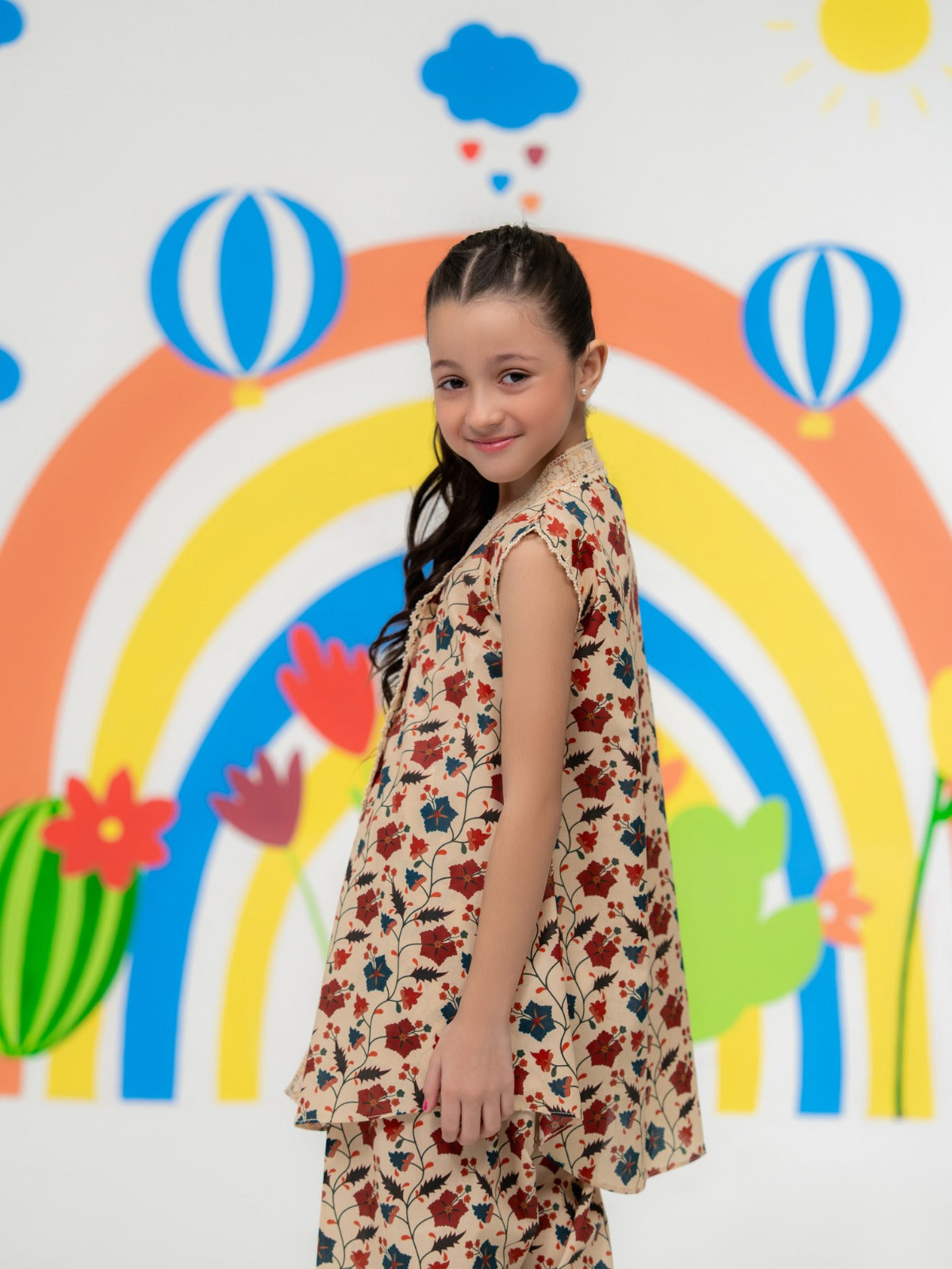 (Kids) - 2 Piece Digital Printed Lawn Suit FKD-067 Secondary image