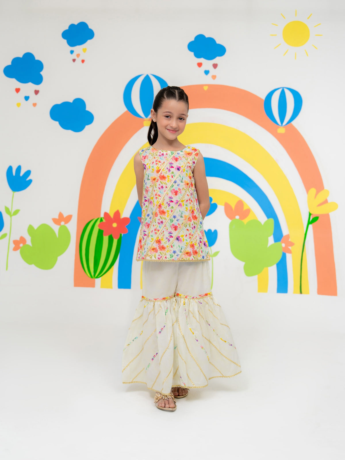 (Kids) - 2 Piece Digital Printed Lawn Suit FKD-033
