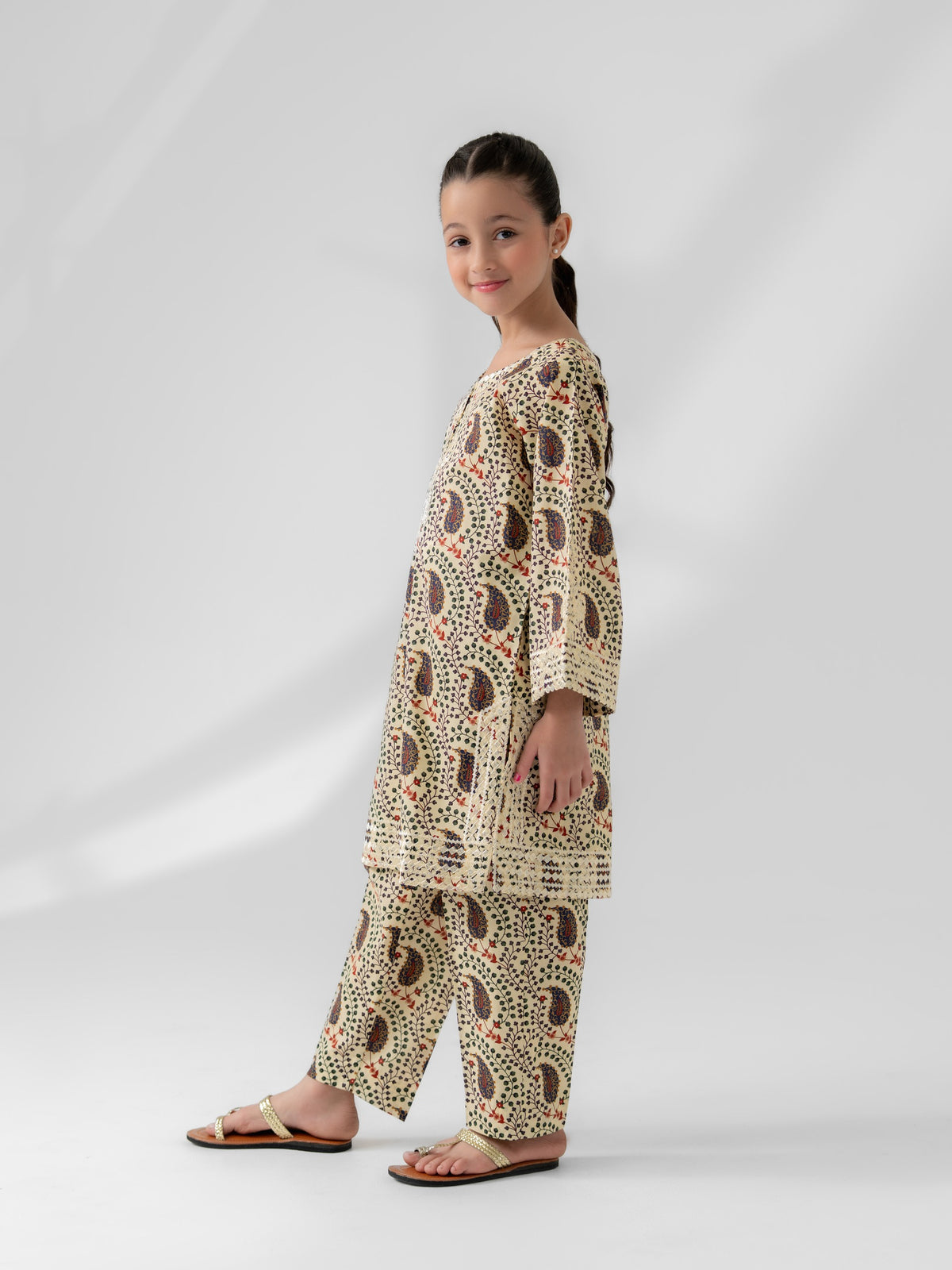 (Kids) - 2 Piece Digital Printed Lawn Suit FKD-081