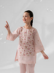 (Kids) 2 Piece - Embroidered Cambric Suit FKD-017