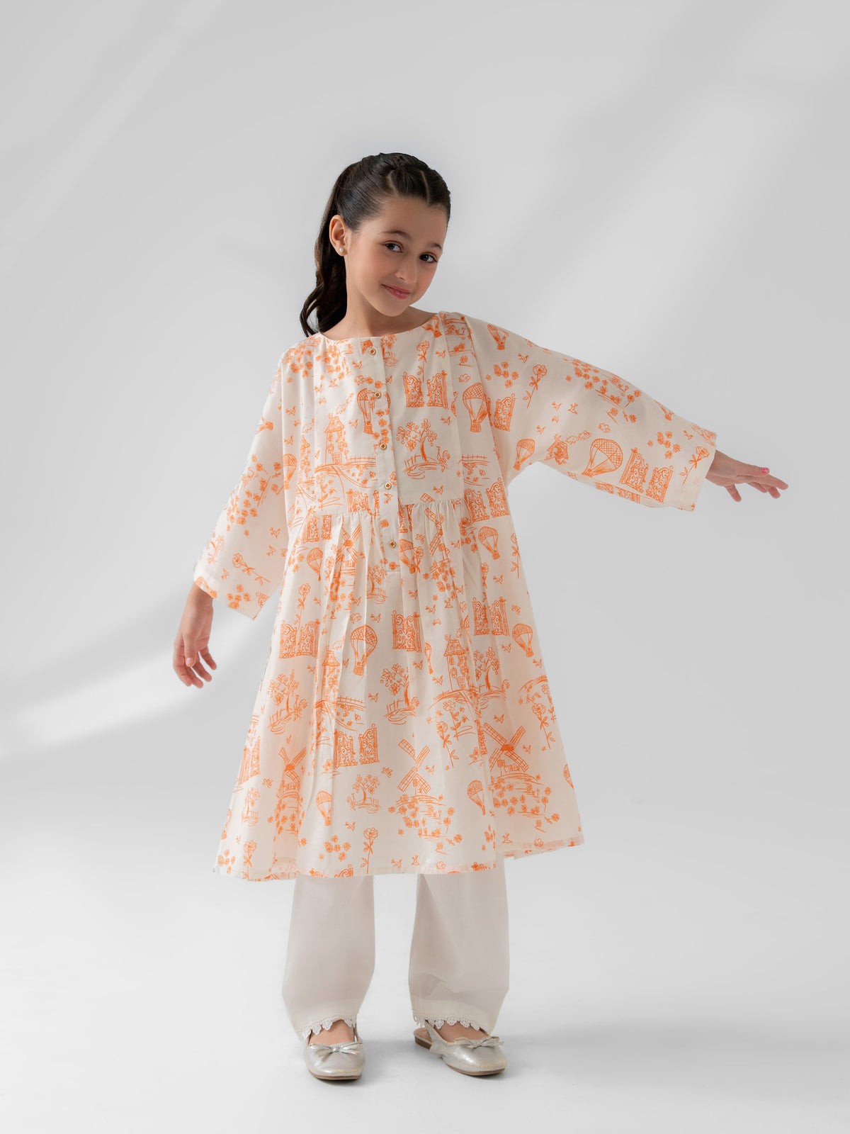 (Kids) Printed Cambric Shirt KD-0040