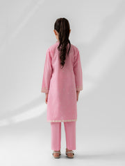 (Kids) 2 Piece - Embroidered Cambric Suit FKD-092
