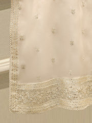 3 Piece - Pure Organza Embroidered Suit S112454