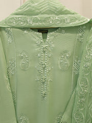 3 Piece - Pure Embroidered Cotton Net Suit S112808
