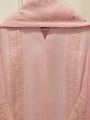 3 Piece - Pure Embroidered Cotton Net Suit S112841
