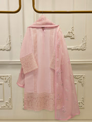 3 Piece - Pure Embroidered Cotton Net Suit S112841