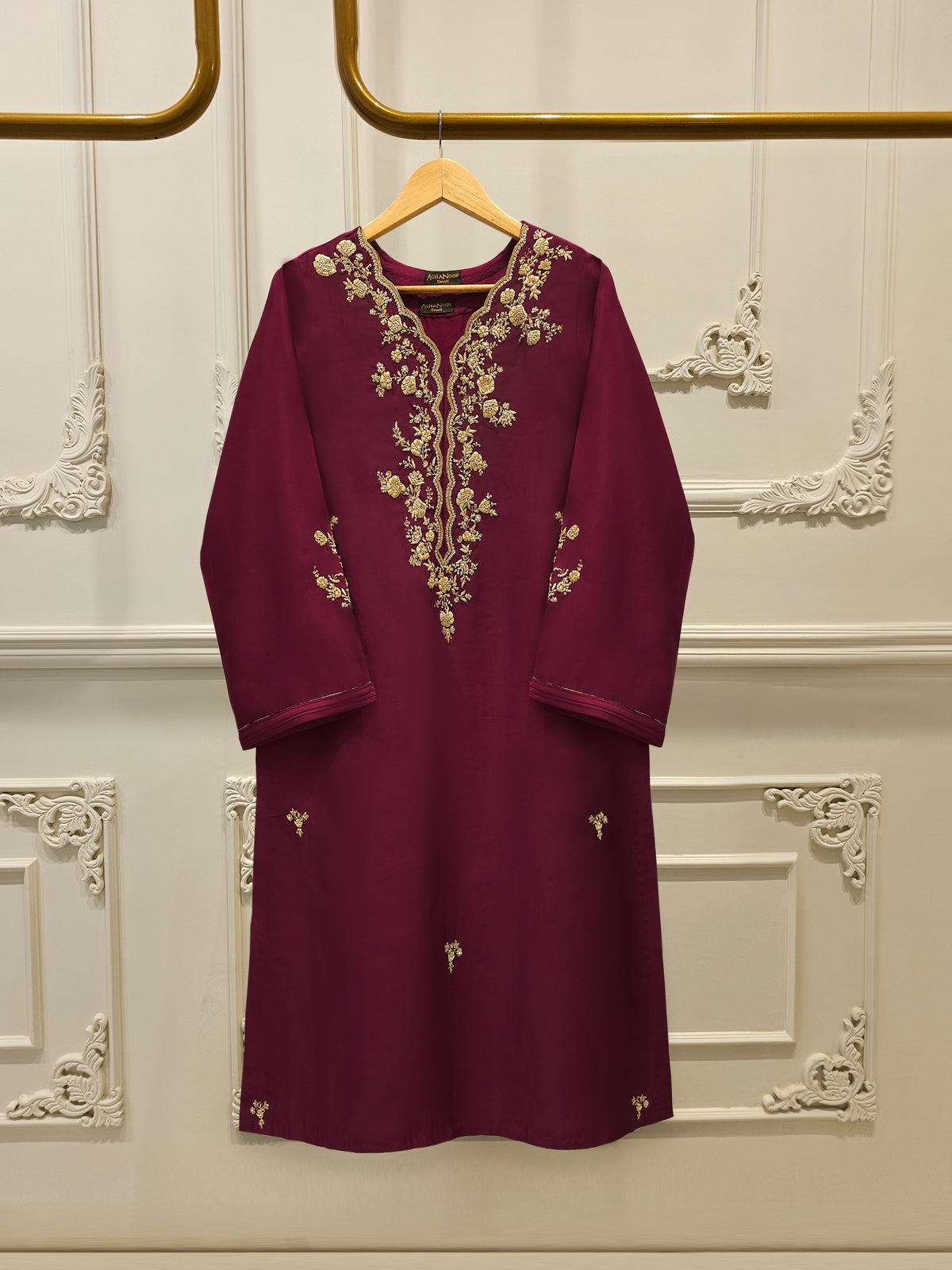 2 Piece-  Pure Embroidered Sheesha Silk Suit S112856