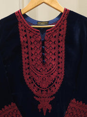 2 Piece - Embroidered Velvet Suit S112861