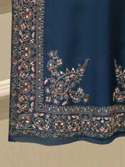 3 Piece-  Pure Embroidered Sheesha Silk Suit S112899