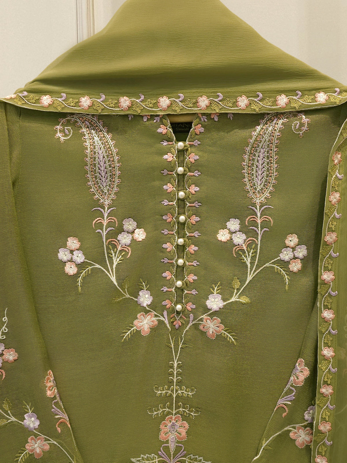 Pure Embroidered Cotton Net Shirt S114991