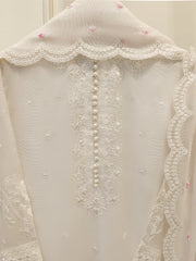 3 Piece - Pure Embroidered Cotton Net Suit S112932