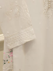 3 Piece - Pure Embroidered Cotton Net Suit S112932