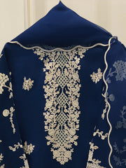 3 Piece - Pure Organza Embroidered Suit S112953