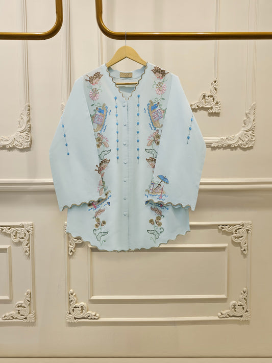 2 Piece - Embroidered Linen Suit WS00225