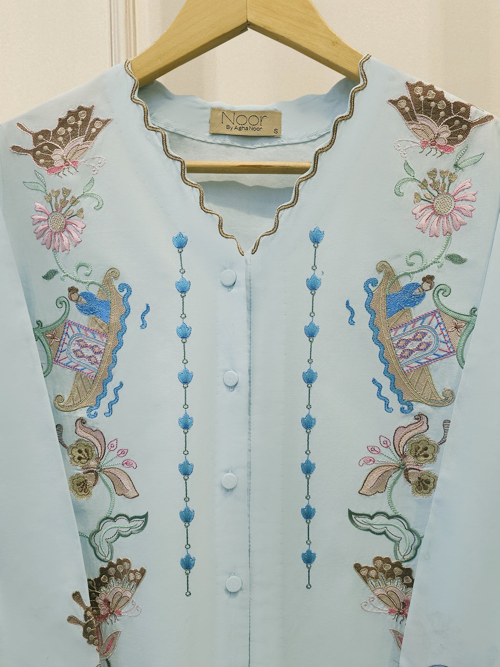2 Piece - Embroidered Linen Suit WS00225