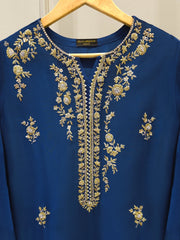 Pure Embroidered Sheesha Silk Shirt S113078