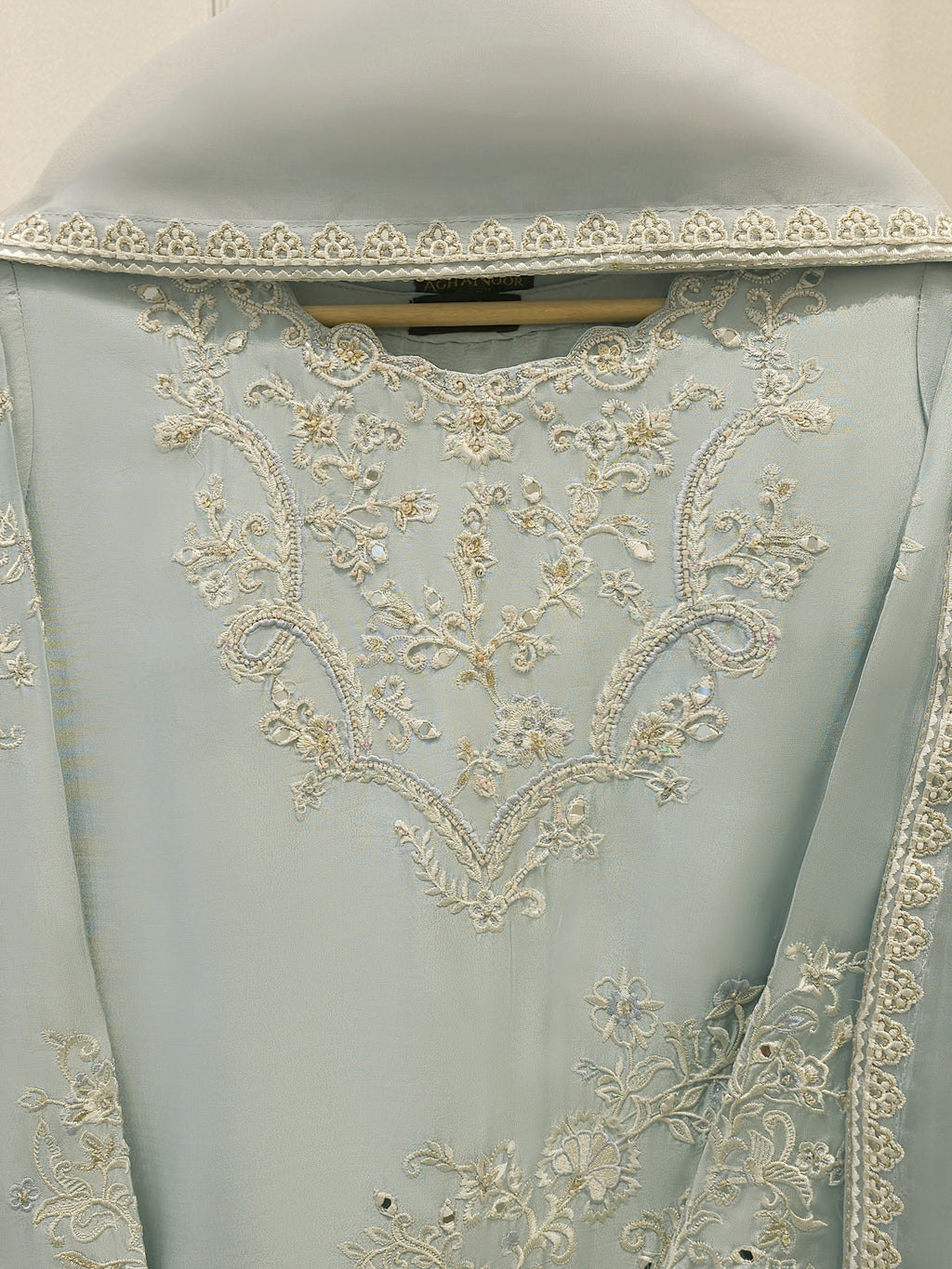 3 Piece- Pure Sheesha Silk Embroidered Suit S113069