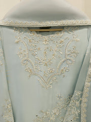 3 Piece- Pure Sheesha Silk Embroidered Suit S113069