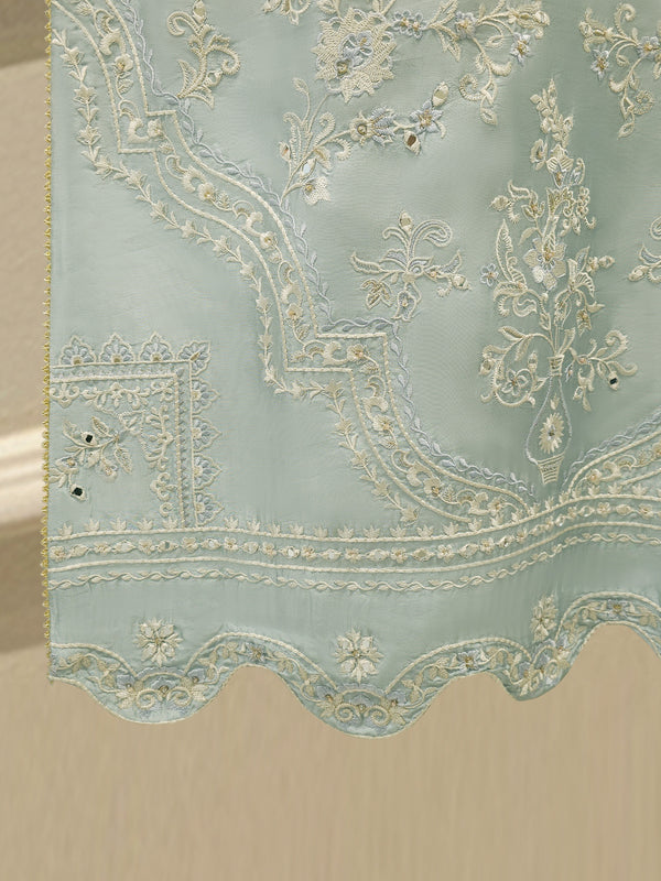 3 Piece- Pure Sheesha Silk Embroidered Suit S113069