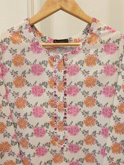 Digital Printed Embroidered Cambric Shirt S113070