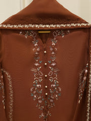 3 Piece - Pure Embroidered Cotton Net Suit S113221