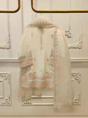 3 Piece- Pure Sheesha Silk Embroidered Suit S113238